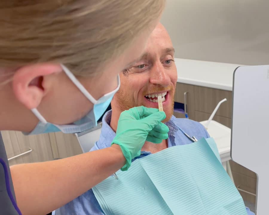 Shade Match for dental veneers in Brisbane clinic